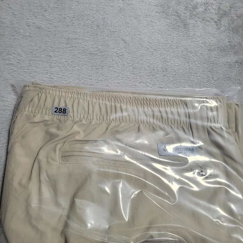 Columbia PFG Shorts Mens 2XL Beige Omni-Shade UPF 50 Lined Fishing Quick Dry
